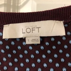 LOFT Tops - Maroon shirt with blue and red details LOFT Tops - Maroon shirt with blue and red details